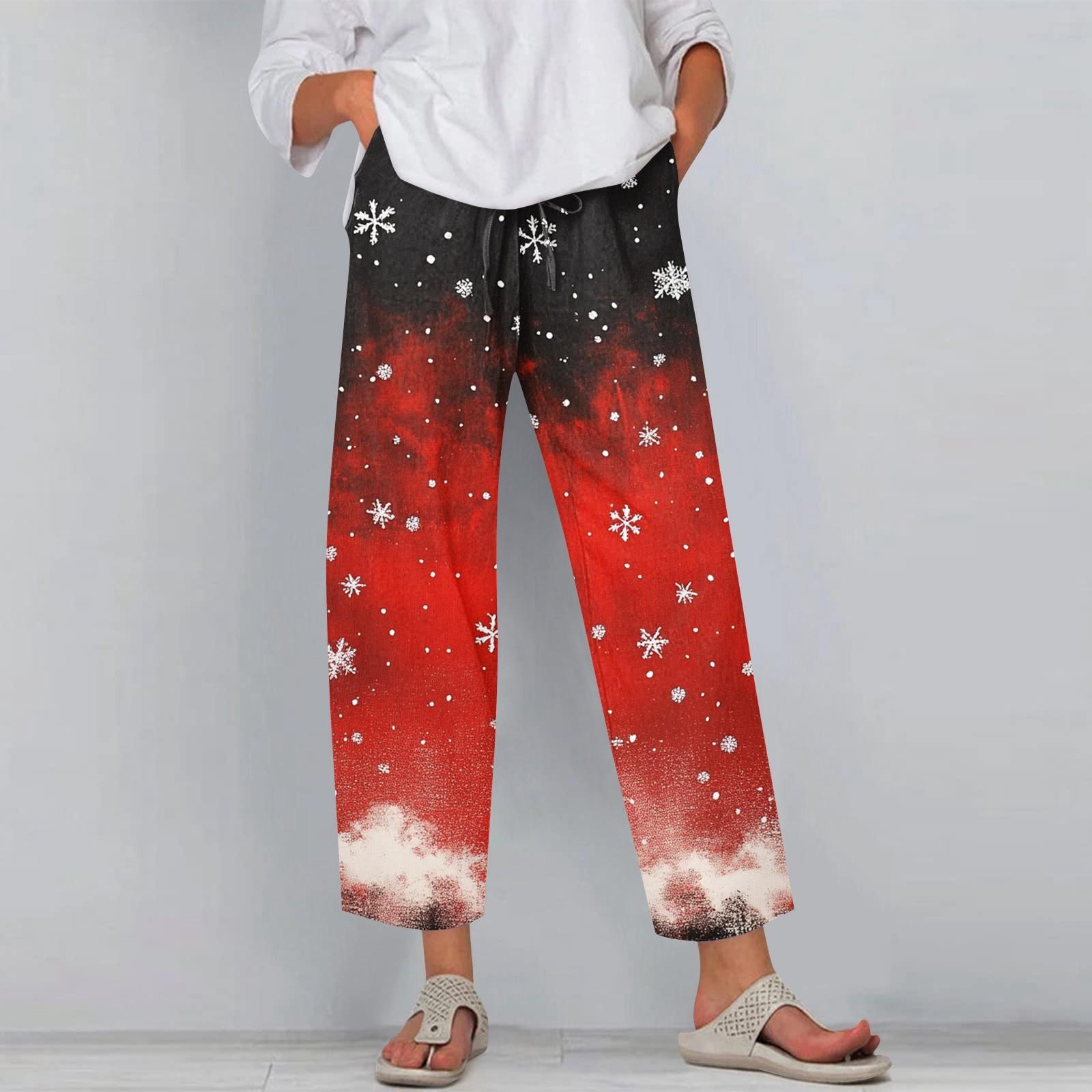 Жіночі модні різдвяні сніжинки з принтом на зав язках і кишенями на еластичній талії повсякденні штани L винний
Жіночі модні різдвяні сніжинки з принтом на зав язках і кишенями на еластичній талії повсякденні штани L винний