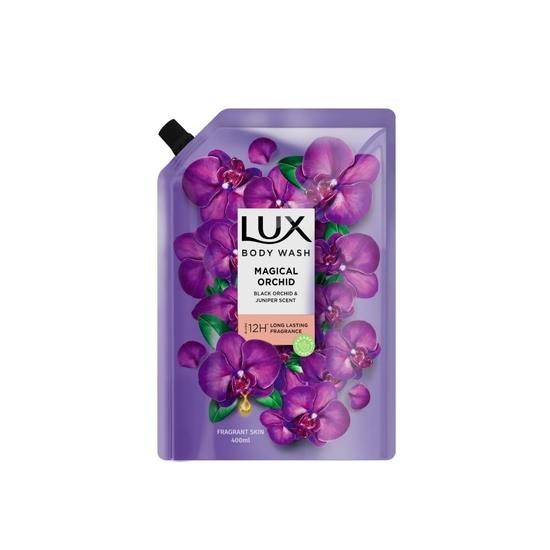 LUX, Black Orchid & Juniper Oil Bodywash, Refill Pack, 400 ml, for Soft and Glowing Skin,Long Lasting Fragrance, Paraben Free, for Women
LUX, Black Orchid & Juniper Oil Bodywash, Refill Pack, 400 ml, for Soft and Glowing Skin,Long Lasting Fragrance, Paraben Free, for Women