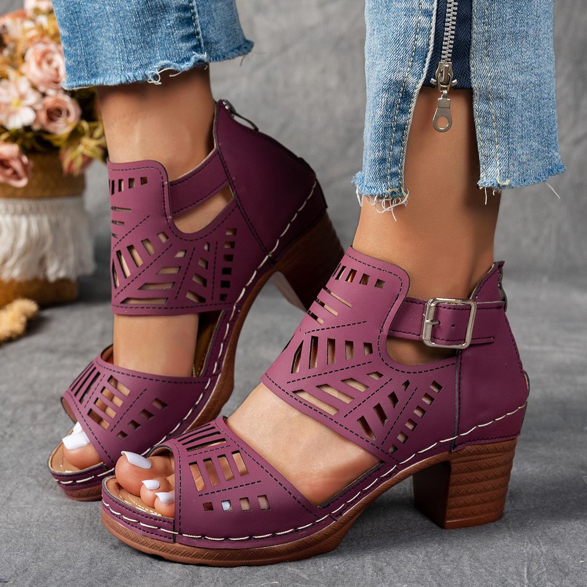 Women s Solid Color Round Toe Block Heel Sandals, Single Buckle Strap Plus Size Summer Fashion Shoes 43 фіолетовий
Women s Solid Color Round Toe Block Heel Sandals, Single Buckle Strap Plus Size Summer Fashion Shoes 43 фіолетовий