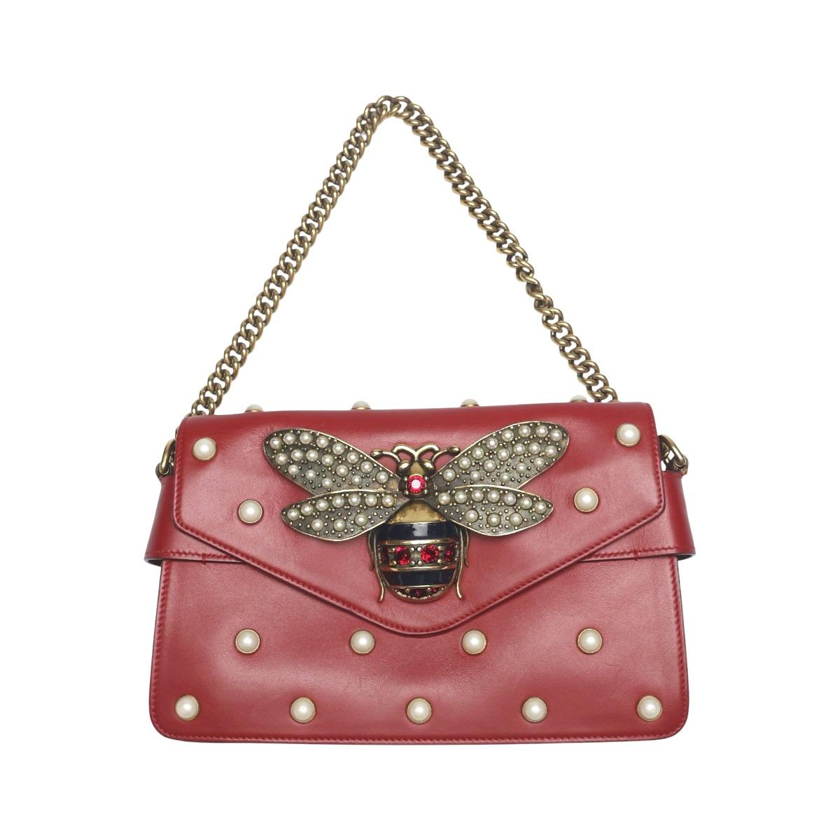 GUCCI 2WAY bag Broadway Pearl Bee Handbag leather Red Women 453778 Used
GUCCI 2WAY bag Broadway Pearl Bee Handbag leather Red Women 453778 Used