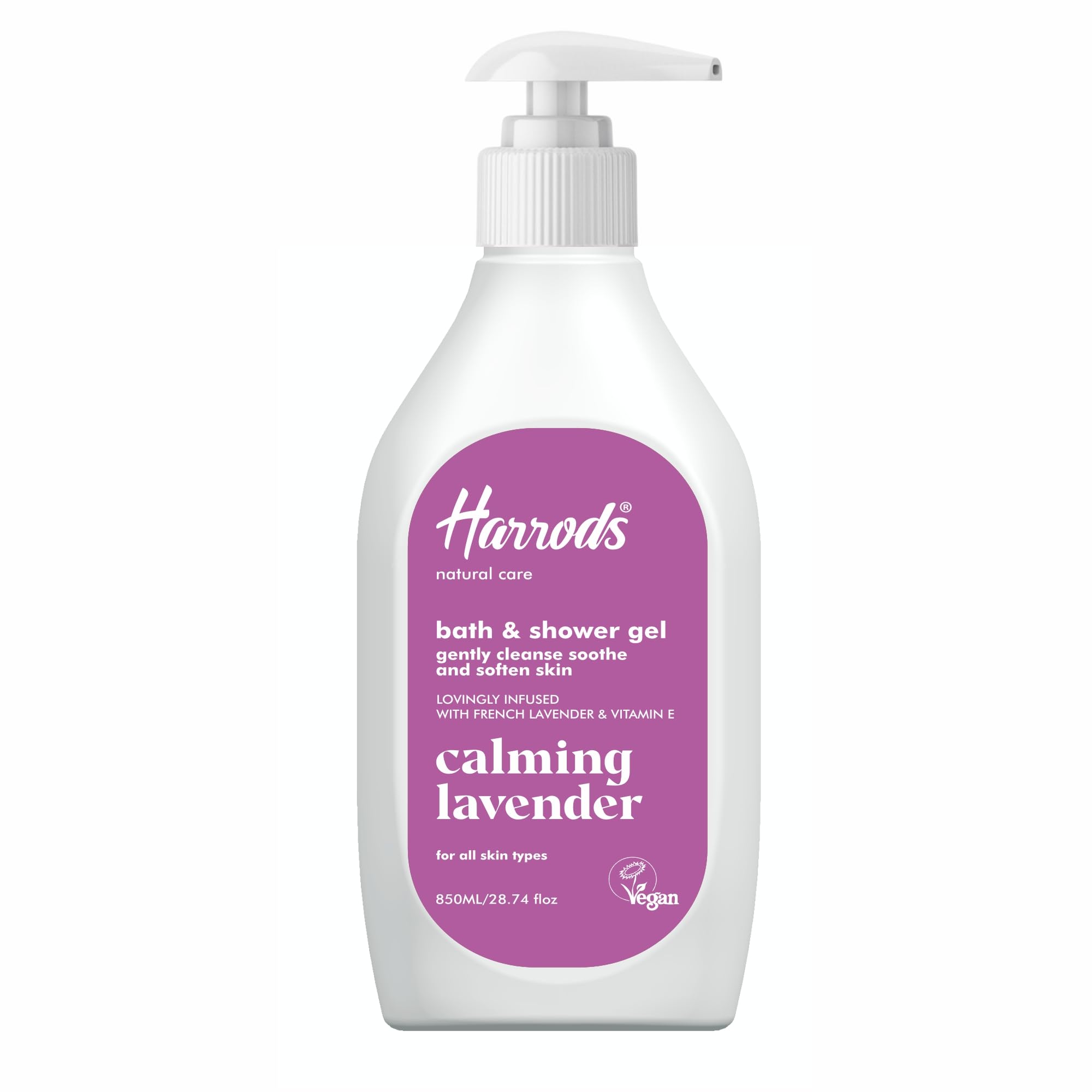 Harrods Calming Lavender Bath & Shower Gel | Infused with French Lavender & Vitamin E | Gently Soothes & Softens Skin | Vegan | 850ml
Harrods Calming Lavender Bath & Shower Gel | Infused with French Lavender & Vitamin E | Gently Soothes & Softens Skin | Vegan | 850ml