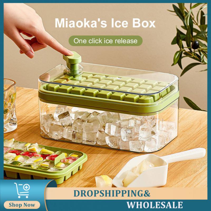 One-button Press Type Ice Mold Box Plastics Ice Cube Maker Ice Tray Mold With Storage Box With Lid Bar Kitchen Accessories
One-button Press Type Ice Mold Box Plastics Ice Cube Maker Ice Tray Mold With Storage Box With Lid Bar Kitchen Accessories