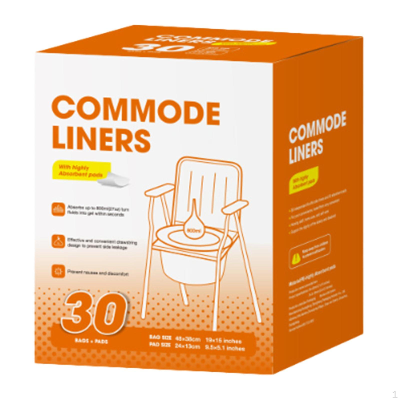 30 Pieces Commode Liners Drawstring Waste Bags Camping Toilet Orange 48cmx38cm
30 Pieces Commode Liners Drawstring Waste Bags Camping Toilet Orange 48cmx38cm