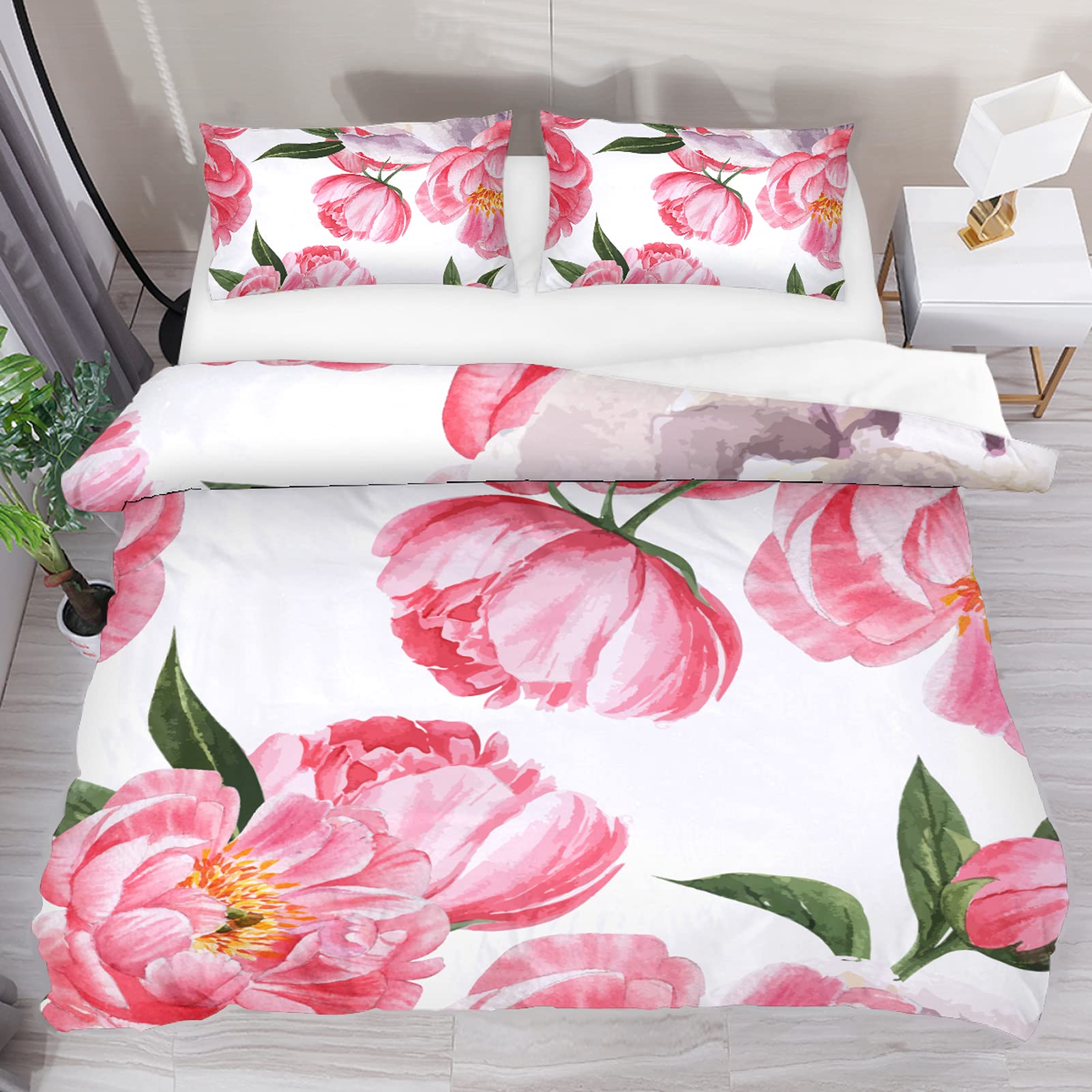 Пододеяльник с цветочным узором, комплект постельного белья для детей, мальчиков, девочек, подростков, декор, природа, ботанический цветок, покрывало 150x200cm 3pcs