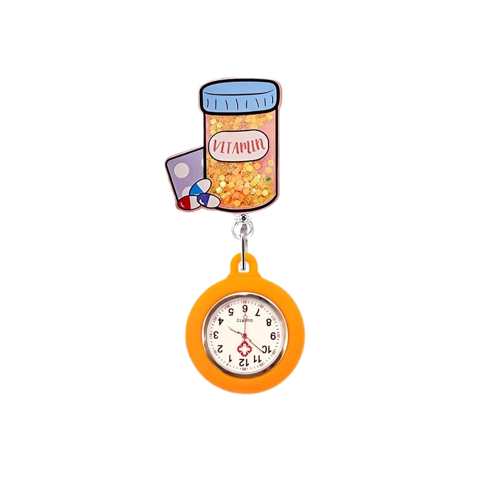 Retractable Nurse Fob Watch with Vitamin Bottle Design Silicone Case Medical Clip-on Hanging Watch for Healthcare Professionals Hospital Use one size червоний
Retractable Nurse Fob Watch with Vitamin Bottle Design Silicone Case Medical Clip-on Hanging Watch for Healthcare Professionals Hospital Use one size червоний
