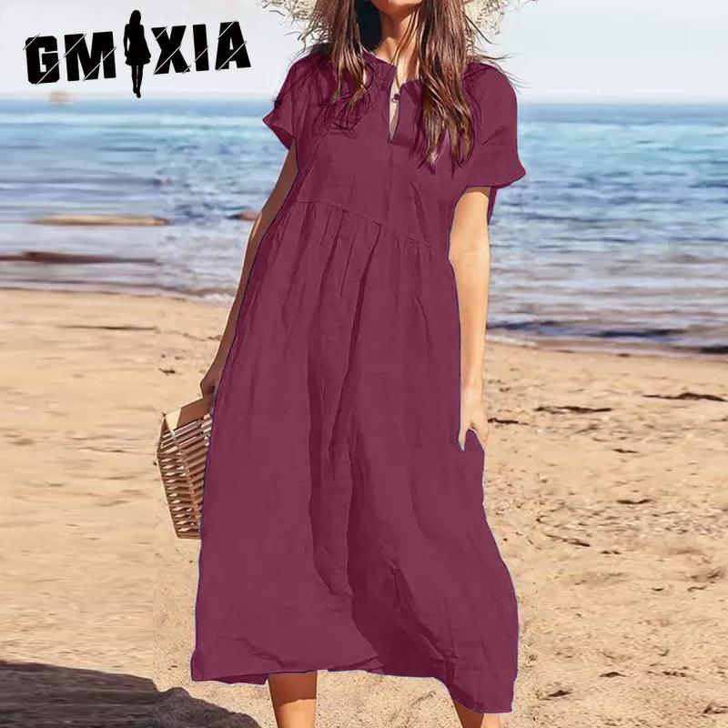 GMXIA Summer Solid Colour Short Sleeve Loose Casual Long Women s Cotton Linen Dresses S чёрный
GMXIA Summer Solid Colour Short Sleeve Loose Casual Long Women s Cotton Linen Dresses S чёрный