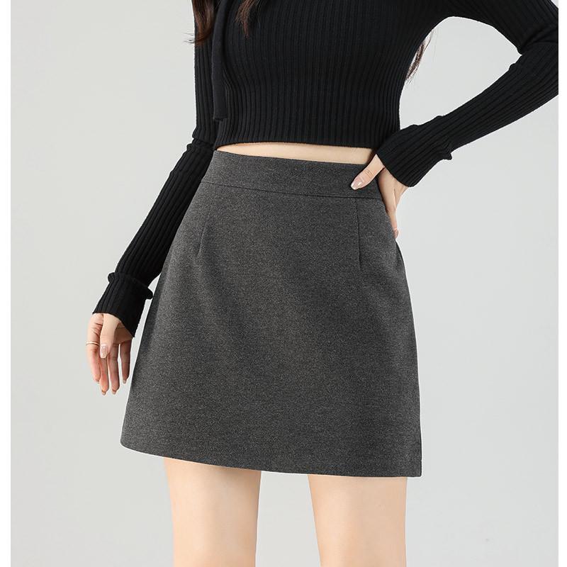 Gray Wool Blend A-Line Half-Skirt: Women s Autumn/Winter High-Waist Slimming Hip-Hugging Short Skirt XL (approx. 61-68 kg) темно-сірий
Gray Wool Blend A-Line Half-Skirt: Women s Autumn/Winter High-Waist Slimming Hip-Hugging Short Skirt XL (approx. 61-68 kg) темно-сірий