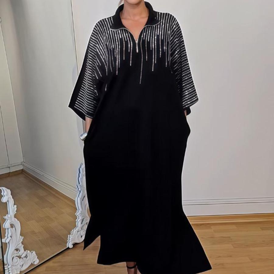 European & American Autumn Print Loose Long Sleeve Women s Dress 3XL чорний
European & American Autumn Print Loose Long Sleeve Women s Dress 3XL чорний