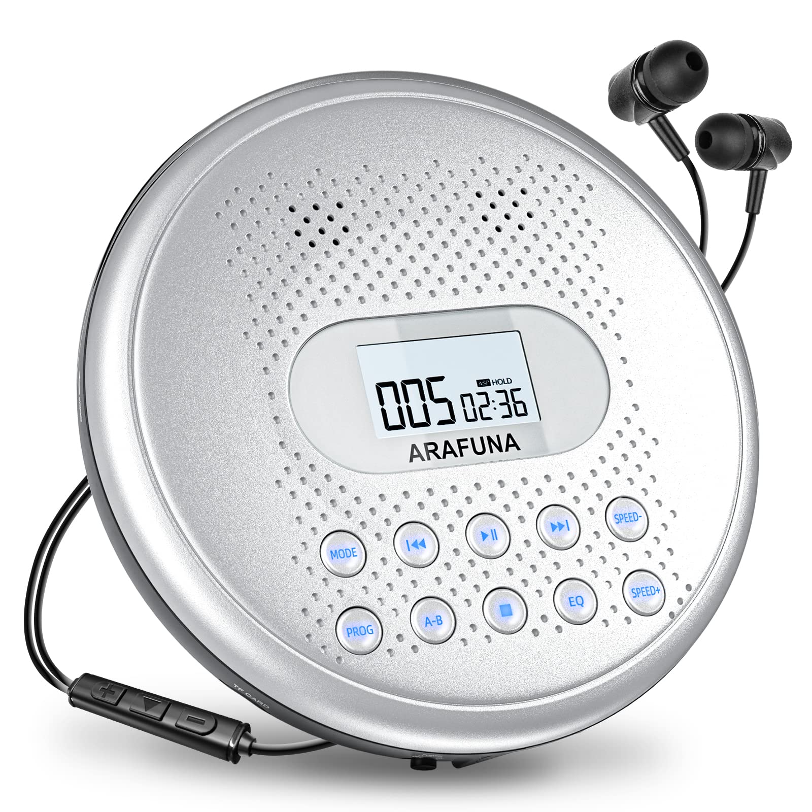 CD Player Speaker Portable CD Player Arafuna 1400mAh Rechargeable CD Player Portable Skip Prevention Adjustable Playback Speed AB Repeat Function
CD Player Speaker Portable CD Player Arafuna 1400mAh Rechargeable CD Player Portable Skip Prevention Adjustable Playback Speed AB Repeat Function