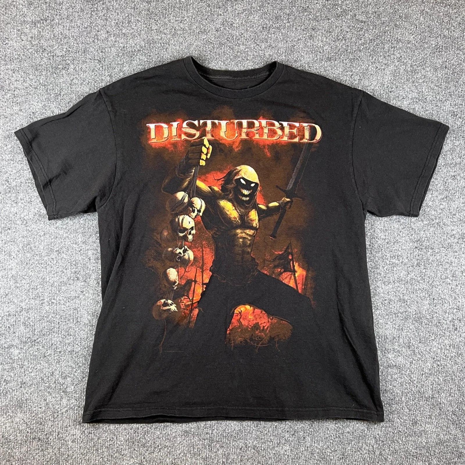 VTG Disturbed T Shirt Mens L Black Band Metal Tour Skulls Flames Y2K S
VTG Disturbed T Shirt Mens L Black Band Metal Tour Skulls Flames Y2K S