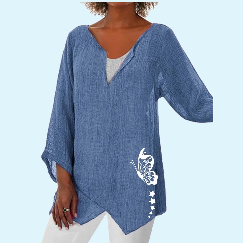 Летняя тонкая рубашка с v-образным вырезом, женская повседневная рубашка с длинными рукавами 3/4, женский модный пуловер с цветочным принтом, свободные блузки больших размеров
Летняя тонкая рубашка с v-образным вырезом, женская повседневная рубашка с длинными рукавами 3/4, женский модный пуловер с цветочным принтом, свободные блузки больших размеров