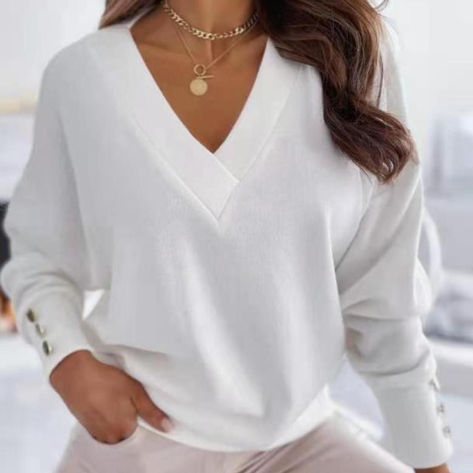 Женский зимний новый вязаный свитер с длинными рукавами, женский джемпер с v-образным вырезом, свитера для женщин, свободный офисный женский повседневный пуловер на пуговицах XL белый
Женский зимний новый вязаный свитер с длинными рукавами, женский джемпер с v-образным вырезом, свитера для женщин, свободный офисный женский повседневный пуловер на пуговицах XL белый