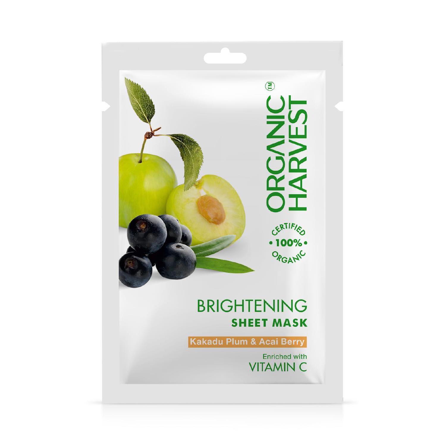Тканевая осветляющая маска слива Какаду и ягоды Асаи (20 г), Brightening Sheet Mask Kakadu Plum & Acai Berry, Organic Harvest
Тканевая осветляющая маска слива Какаду и ягоды Асаи (20 г), Brightening Sheet Mask Kakadu Plum & Acai Berry, Organic Harvest