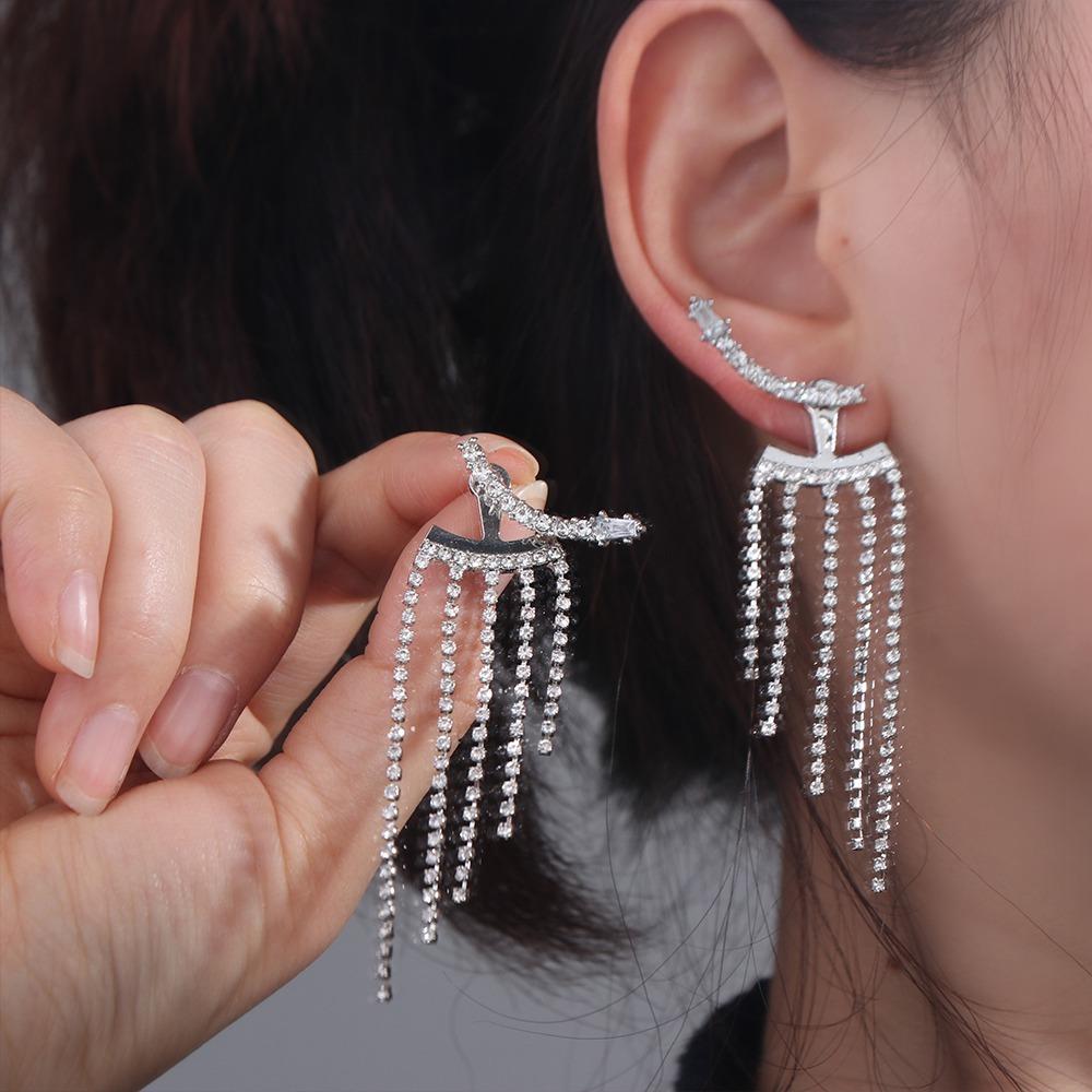 Shiny Diamond Rhinestone Earrings Zinc Zinc Alloy Crystal Earrings Simple Long Tassel Dangle Earrings Gift
Shiny Diamond Rhinestone Earrings Zinc Zinc Alloy Crystal Earrings Simple Long Tassel Dangle Earrings Gift