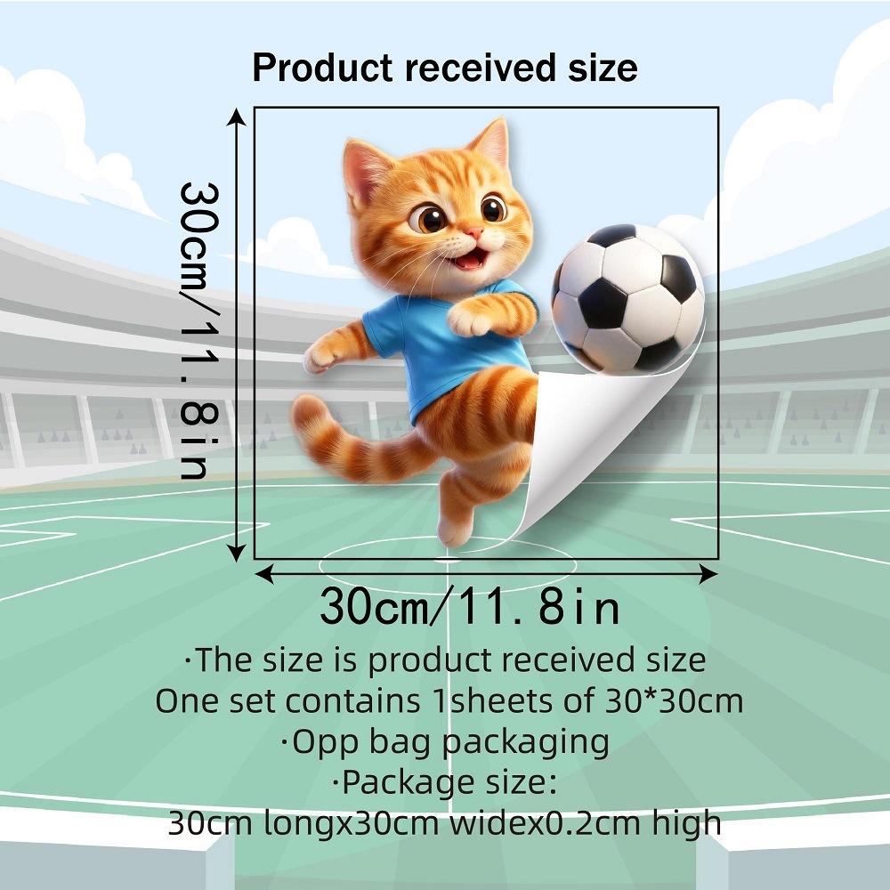 Cute Cartoon Soccer Kitten Animal Static Cling Window Stickers, Self-Adhesive Glass Decals for Kids Room Window Decoration 30cmx30cm
Cute Cartoon Soccer Kitten Animal Static Cling Window Stickers, Self-Adhesive Glass Decals for Kids Room Window Decoration 30cmx30cm