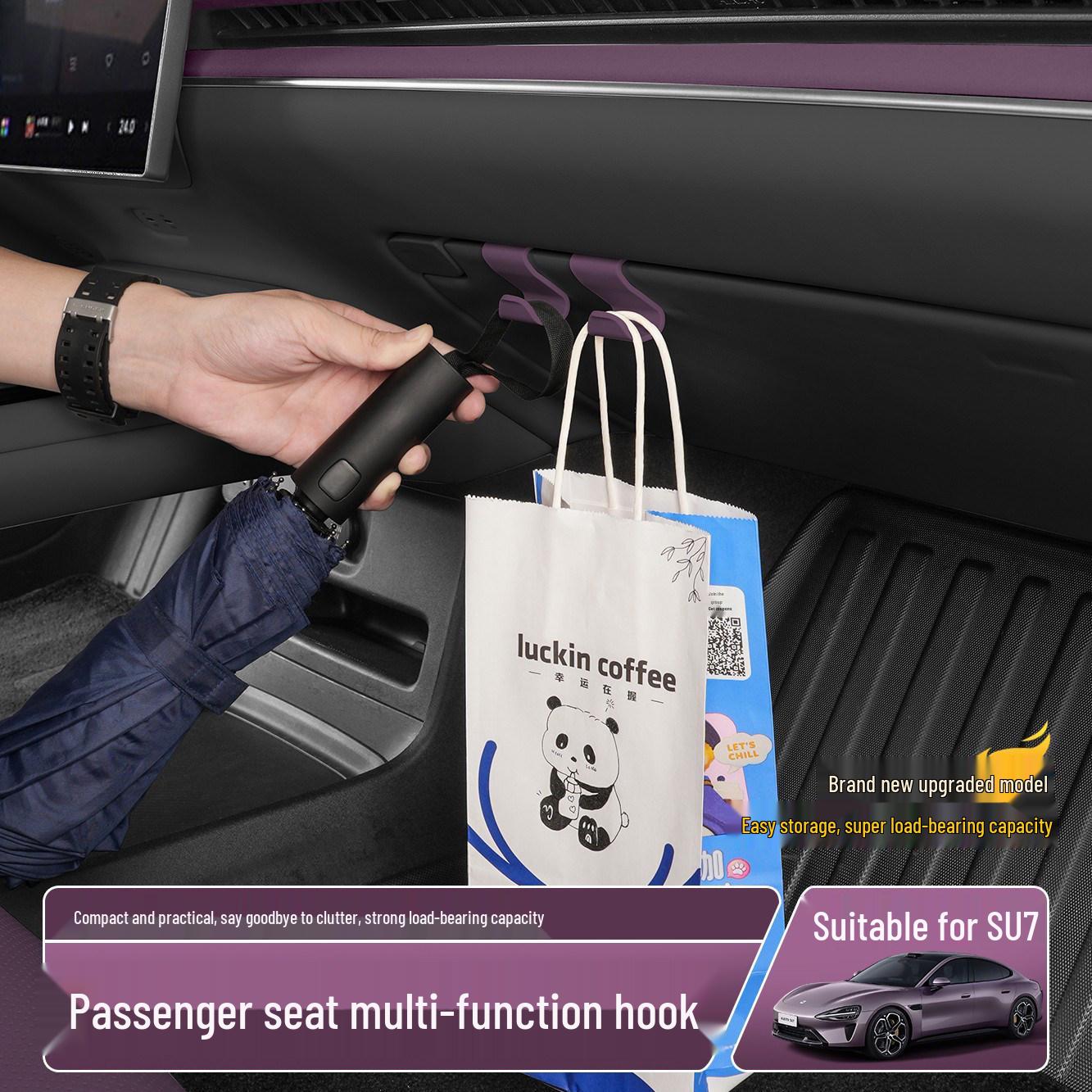 Xiaomi SU7 Front Passenger Glove Box Hook - Multifunctional Car Storage Accessory Obsidian Black ABS Hook, Single
Xiaomi SU7 Front Passenger Glove Box Hook - Multifunctional Car Storage Accessory Obsidian Black ABS Hook, Single