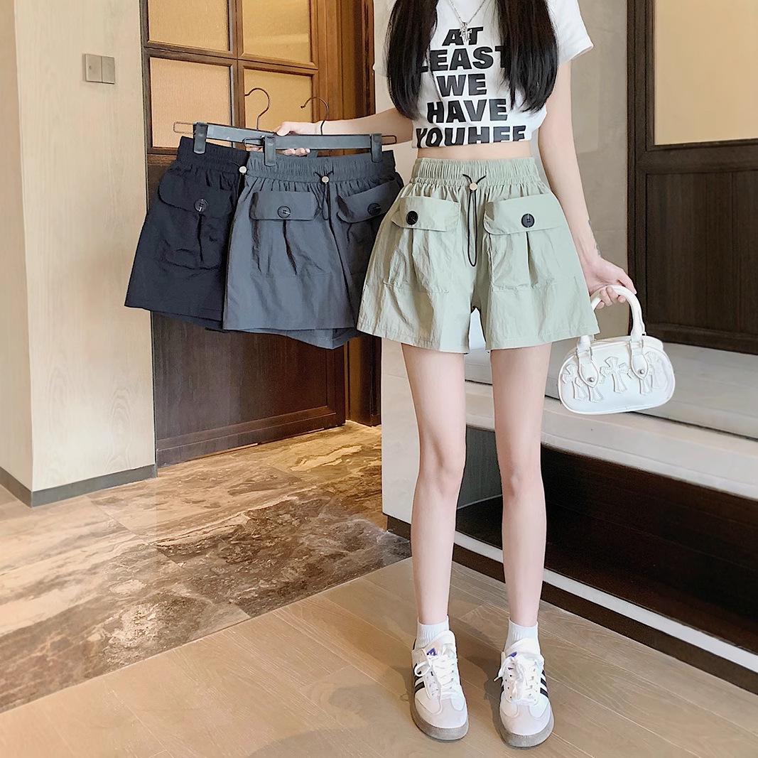 High Waist Slimming Women s Grey Casual Wide-Leg Drawstring Shorts with Double Pockets L
High Waist Slimming Women s Grey Casual Wide-Leg Drawstring Shorts with Double Pockets L
