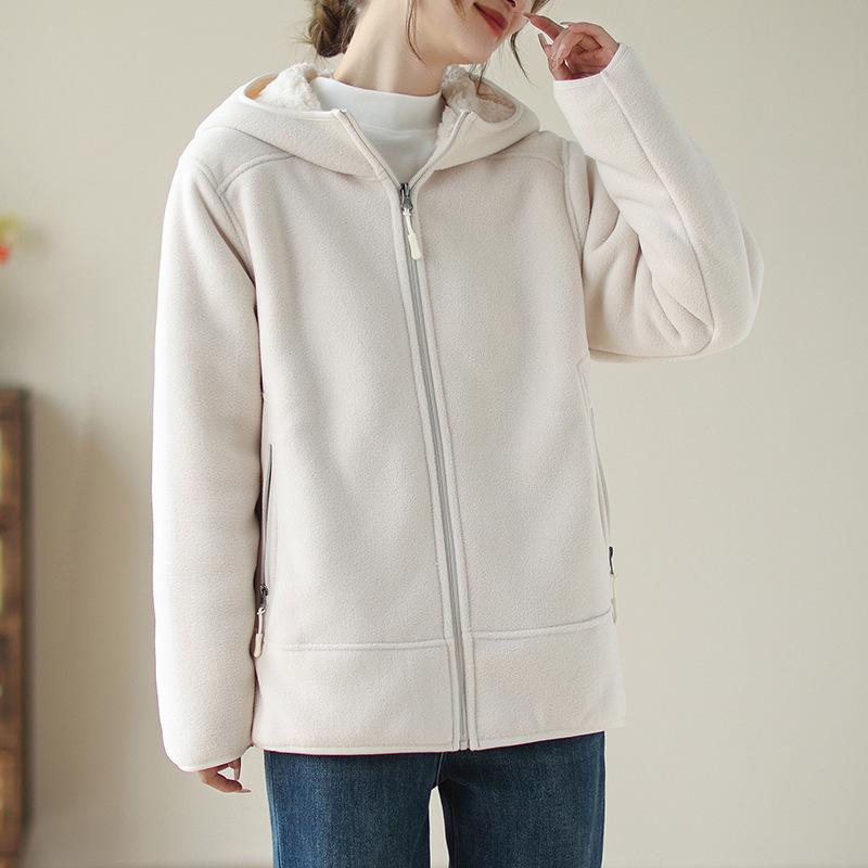 Jacket autumn and winter new warm loose large size lamb wool hooded sweater women XXXL
Jacket autumn and winter new warm loose large size lamb wool hooded sweater women XXXL
