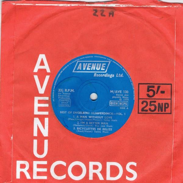 7inch Record UNKNOWN ARTIST - Best Of Engelbert Humperdinck - Vol MAVE130 Avenue 1970 UK Pop Used
7inch Record UNKNOWN ARTIST - Best Of Engelbert Humperdinck - Vol MAVE130 Avenue 1970 UK Pop Used