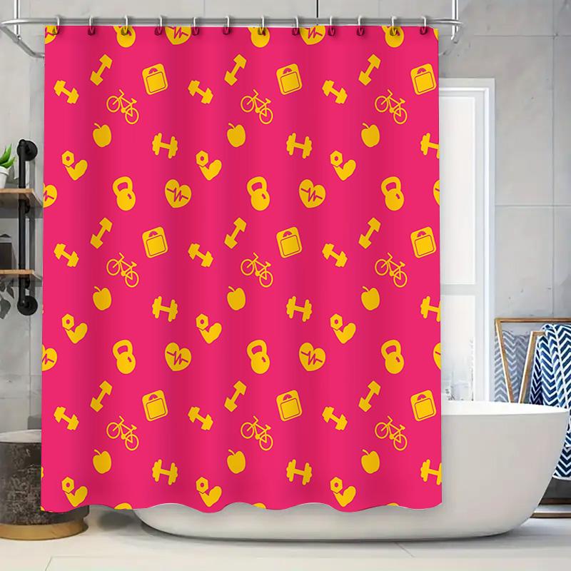 Modern Fitness Shower Curtain With Gym Equipment Print For Bathroom Decor Pink Yellow Colorful Pattern Waterproof Fabric W60H190(CM)-1 Pcs
Modern Fitness Shower Curtain With Gym Equipment Print For Bathroom Decor Pink Yellow Colorful Pattern Waterproof Fabric W60H190(CM)-1 Pcs