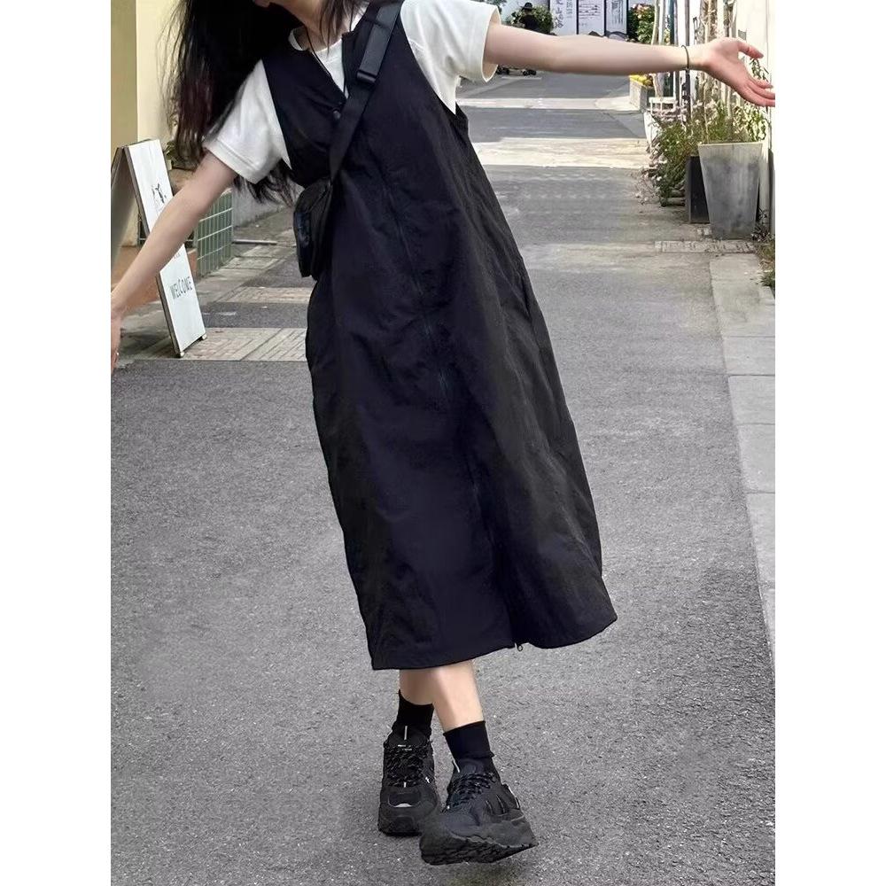 Black Zipper Vest Dress for Pear-Shaped Body: Summer Workwear, Slimming Design, Large Size, Belly-Concealing Style M серый
Black Zipper Vest Dress for Pear-Shaped Body: Summer Workwear, Slimming Design, Large Size, Belly-Concealing Style M серый