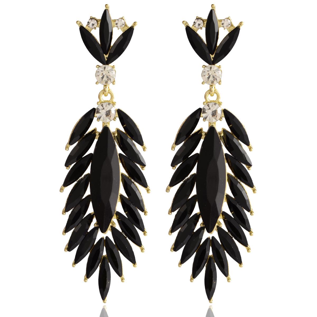 Luxury Crystal Feather Tassel Earrings For Women Elegant Party Dress Jewelry length 9.5, width 2.8, weight 15.1 чорний
Luxury Crystal Feather Tassel Earrings For Women Elegant Party Dress Jewelry length 9.5, width 2.8, weight 15.1 чорний
