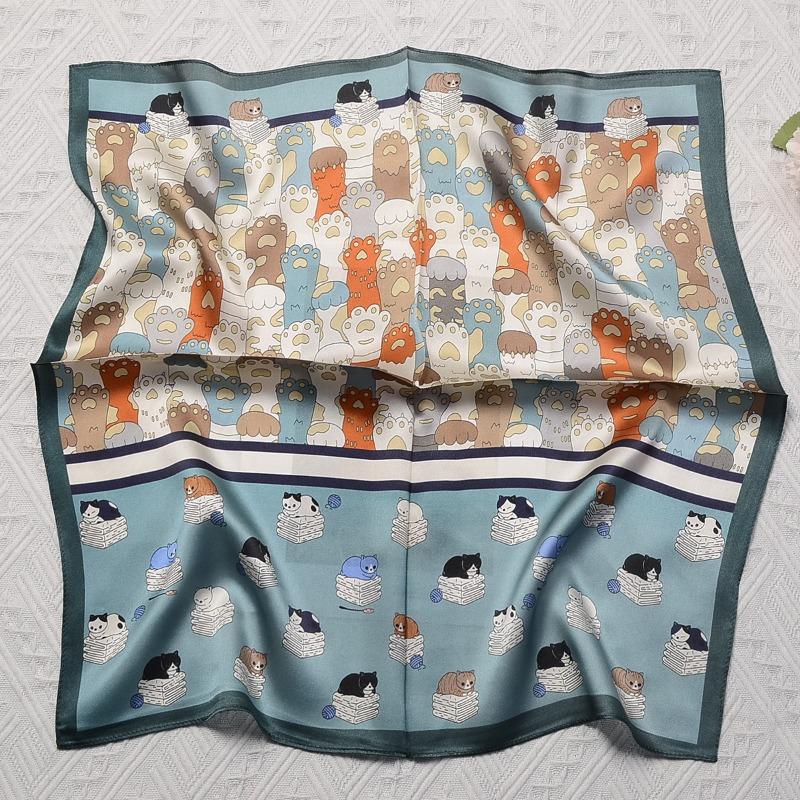 Meier Silk scarf mulberry silk square scarf women s summer new cat print neck scarf 53*53cm
Meier Silk scarf mulberry silk square scarf women s summer new cat print neck scarf 53*53cm