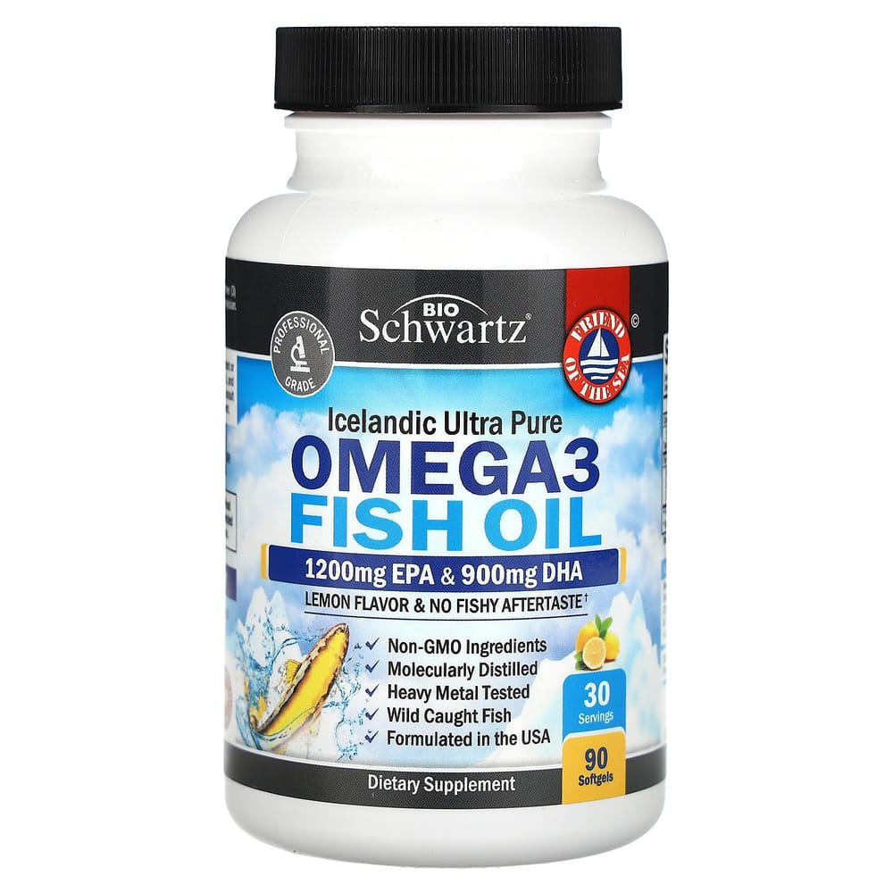 BioSchwartz Omega-3 Fish Oil Lemon Flavored Softgels 90 Count (iHerb) 90 pcs - 1 ea
BioSchwartz Omega-3 Fish Oil Lemon Flavored Softgels 90 Count (iHerb) 90 pcs - 1 ea