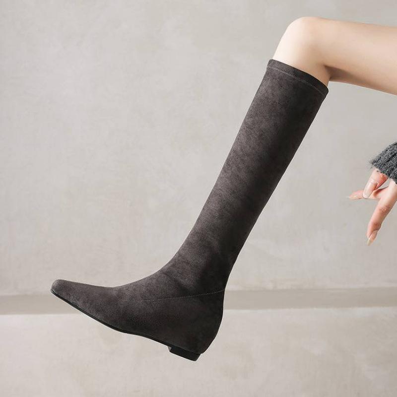 Нові замшеві ботфорти-стрейч, однотонні, на високому підборі, з круглим носком, універсальні високі чоботи, осінньо-зимові, зручні жіночі шкіряні чоботи 40
Нові замшеві ботфорти-стрейч, однотонні, на високому підборі, з круглим носком, універсальні високі чоботи, осінньо-зимові, зручні жіночі шкіряні чоботи 40