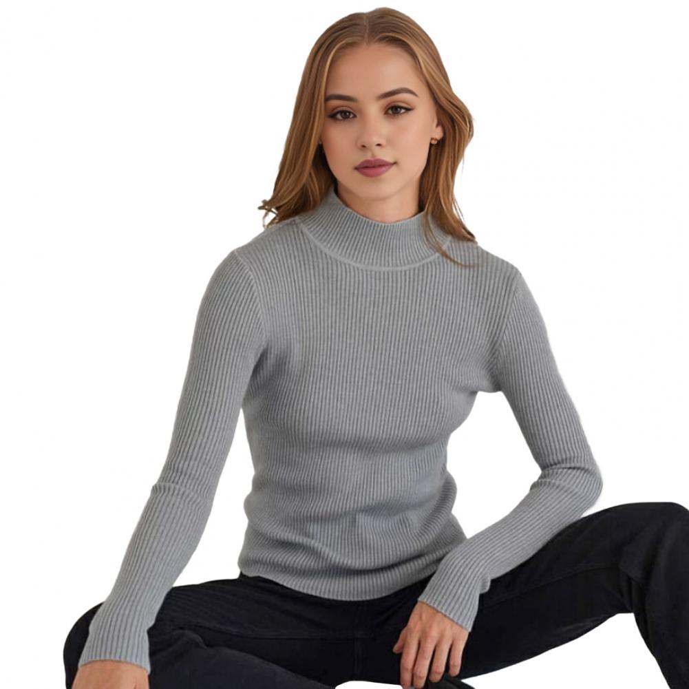 Women Knitting Bottoming Shirt Half High Collar Long Sleeve Solid Color Slim Fit Bottoming Tops Ribbed Warm Knitwear One Size сірий
Women Knitting Bottoming Shirt Half High Collar Long Sleeve Solid Color Slim Fit Bottoming Tops Ribbed Warm Knitwear One Size сірий