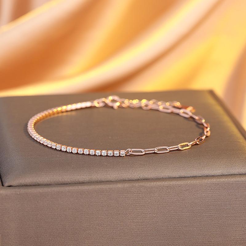 Bracelet Women S High-End Zircon Niche Design Tennis Chain Simple Diamond Versatile Hand Jewelry рожевий колір золота
Bracelet Women S High-End Zircon Niche Design Tennis Chain Simple Diamond Versatile Hand Jewelry рожевий колір золота