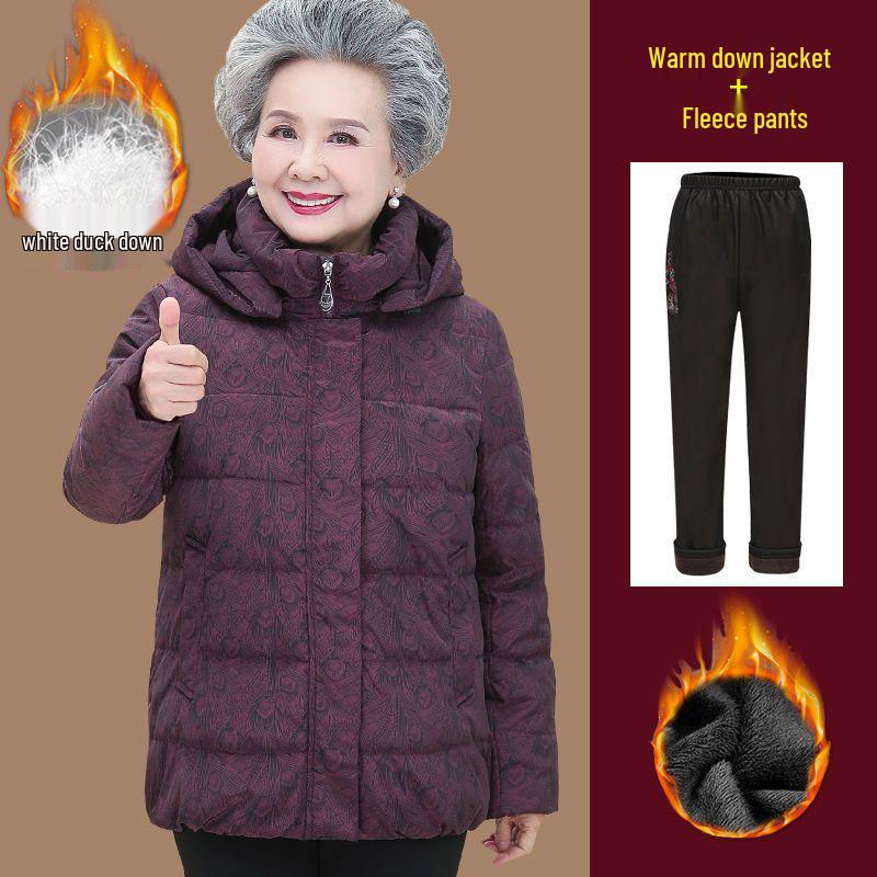 Grandma-Style Short Winter Down Jacket - Thick White Duck Down Coat for Elderly Women XL (90-105 lbs)
Grandma-Style Short Winter Down Jacket - Thick White Duck Down Coat for Elderly Women XL (90-105 lbs)
