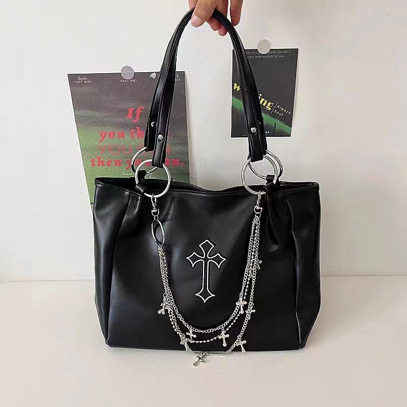 JIAERDI Y2k Grunge The Tote Bag Women Gothic Cross Pu Leather Chain Large Capacity Handbags Ladies Vintage Black Shoulder Bag
JIAERDI Y2k Grunge The Tote Bag Women Gothic Cross Pu Leather Chain Large Capacity Handbags Ladies Vintage Black Shoulder Bag