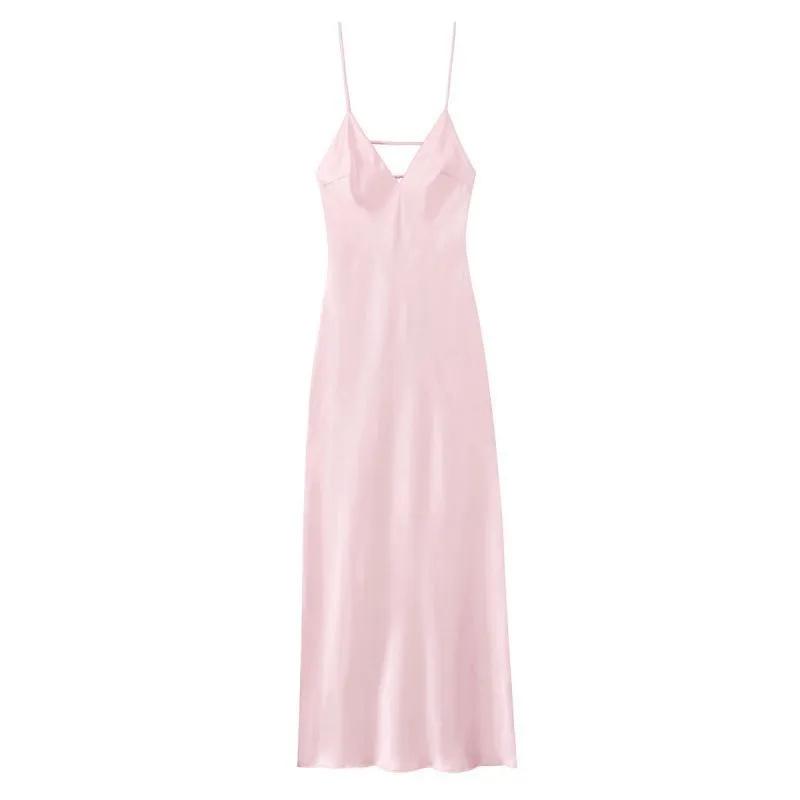Satin Slip Dress with Spaghetti Straps Backless Design Lightweight Silky Fabric Midi Length Summer Dress for Women M
Satin Slip Dress with Spaghetti Straps Backless Design Lightweight Silky Fabric Midi Length Summer Dress for Women M