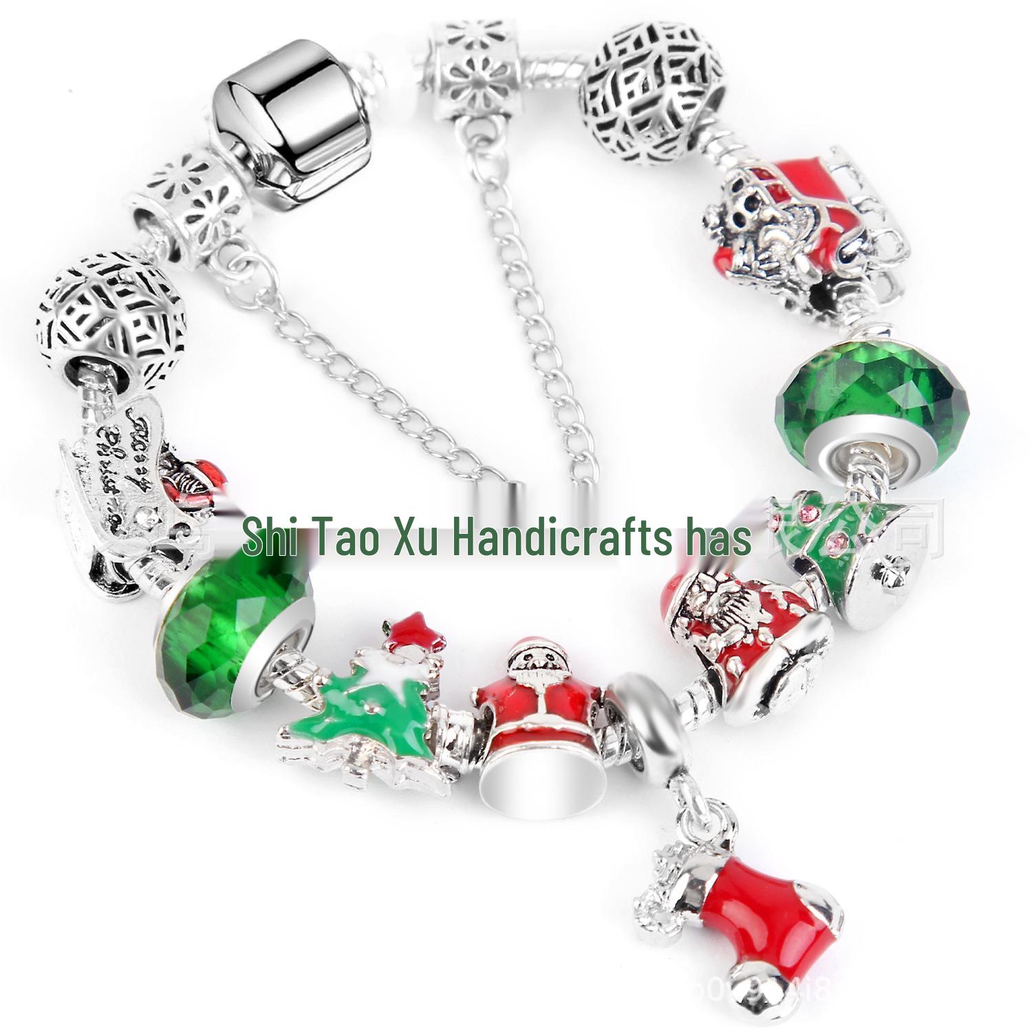Рождественский красный эмалевый браслет-шарм с носками - Европейский и американский стиль 18cm
Рождественский красный эмалевый браслет-шарм с носками - Европейский и американский стиль 18cm