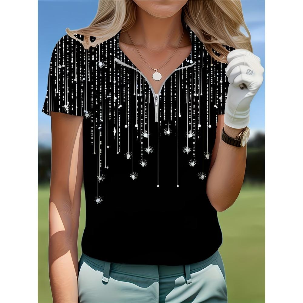 Summer Loose T-shirt Fashionable and Elegant Zipper V-neck Color Blocked Printed T-shirt Plus Size Women s Short Sleeved Shirt L
Summer Loose T-shirt Fashionable and Elegant Zipper V-neck Color Blocked Printed T-shirt Plus Size Women s Short Sleeved Shirt L