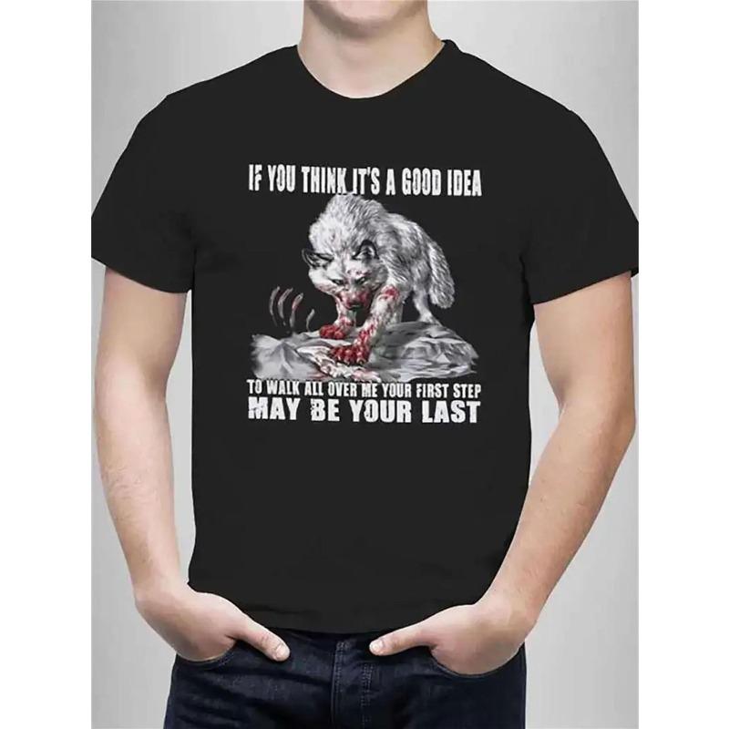 European Sizes Mens Plus Size Graphic T-Shirt - Black Wolf Design with Bold Letter Print, Machine Washable S чёрный
European Sizes Mens Plus Size Graphic T-Shirt - Black Wolf Design with Bold Letter Print, Machine Washable S чёрный