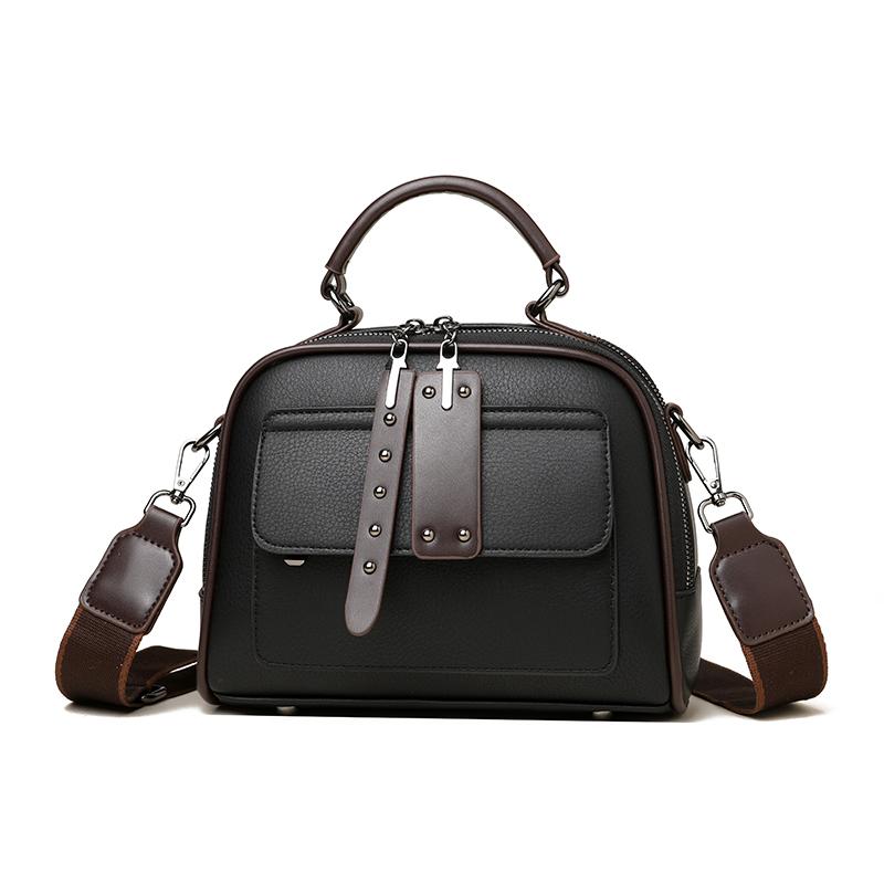 Classic Small Leather Shoulder Bag Vintage Boston Bag with Zipper Closure and Rivet Details Ideal for Everyday Use Work Shopping and Meeting Friends 23× 11 × 18 cm чёрный
Classic Small Leather Shoulder Bag Vintage Boston Bag with Zipper Closure and Rivet Details Ideal for Everyday Use Work Shopping and Meeting Friends 23× 11 × 18 cm чёрный