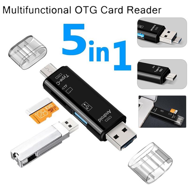 Адаптер для чтения карт типа C и Micro USB OTG 5 в 1 USB TF для чтения карт для мобильного телефона, ПК, компьютера
Адаптер для чтения карт типа C и Micro USB OTG 5 в 1 USB TF для чтения карт для мобильного телефона, ПК, компьютера