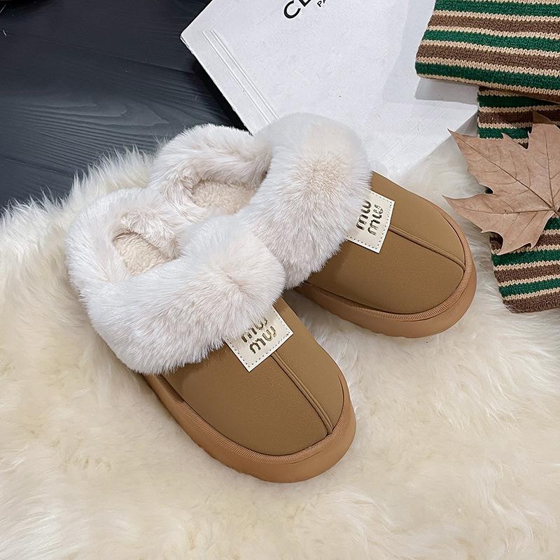 Женские утепленные утолщенные теплые не устающие ноги стремя толстая подошва увеличивающие рост удобные водонепроницаемые нескользящие повседневные зимние ботинки хлопковые тапочки 38/39 коричневый