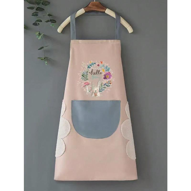 Wreath Bunny Design Kitchen Apron, Waterproof & Oil Resistant Couple Work/Cooking Apron, Adjustable Neck with 1 Towel Pocket Pink
Wreath Bunny Design Kitchen Apron, Waterproof & Oil Resistant Couple Work/Cooking Apron, Adjustable Neck with 1 Towel Pocket Pink