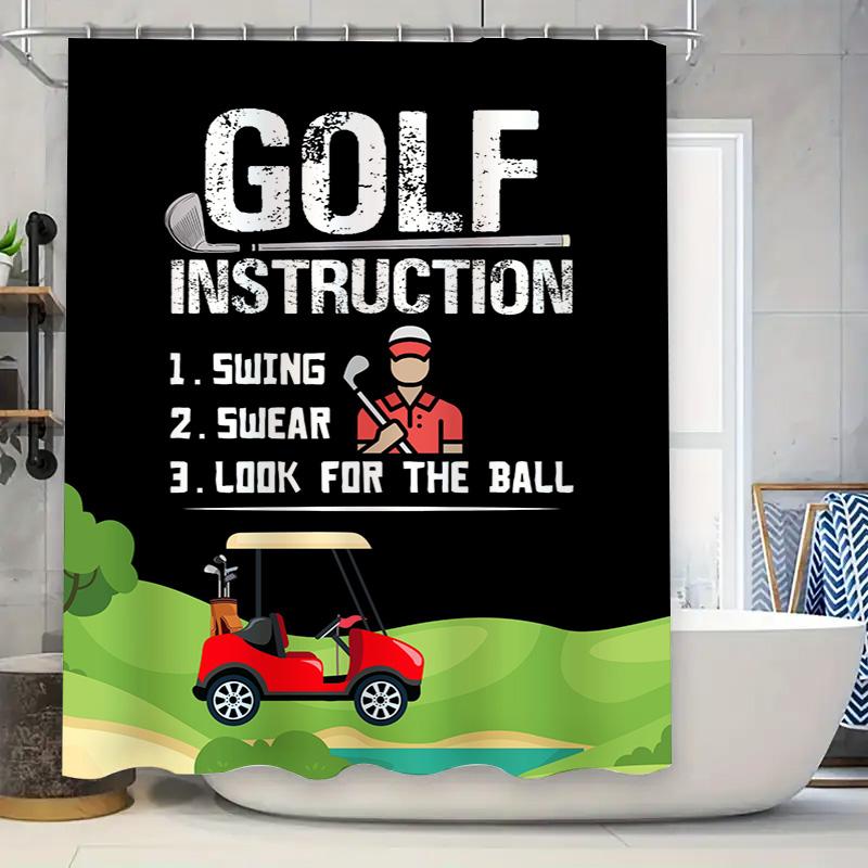 Golf Shower Curtain Black White Instructional Design With Golf Cart Print Waterproof Bathroom Decoration Size: 72X72 Inches (180 W60H190(CM)-1 Pcs
Golf Shower Curtain Black White Instructional Design With Golf Cart Print Waterproof Bathroom Decoration Size: 72X72 Inches (180 W60H190(CM)-1 Pcs