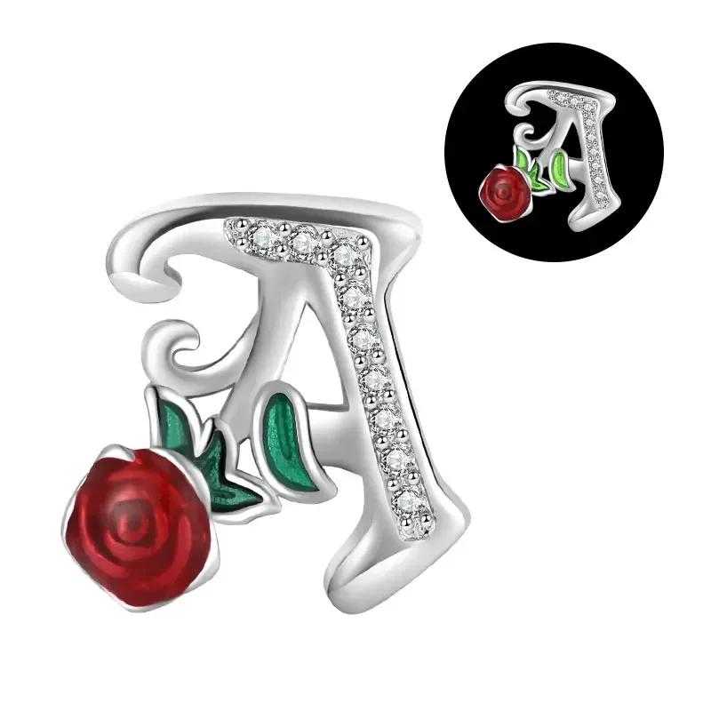 Copper Metal 26 Letter A-Z Red Rose Charm Bead Component Luminous Bead Components Compatible With Authentic Original Bracelet High Quality Fine
Copper Metal 26 Letter A-Z Red Rose Charm Bead Component Luminous Bead Components Compatible With Authentic Original Bracelet High Quality Fine