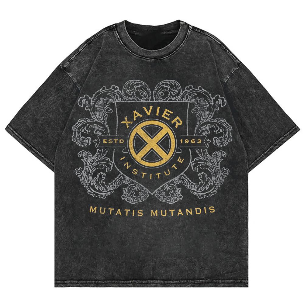 Xavier Institute Washed TShirt Men Mutatis Mutandis Graphic Tee Oversized Vintage Badge Cotton Retro Streetwear Tshirts M
Xavier Institute Washed TShirt Men Mutatis Mutandis Graphic Tee Oversized Vintage Badge Cotton Retro Streetwear Tshirts M