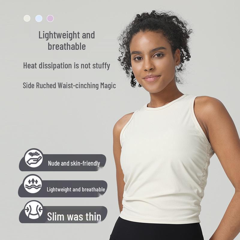 Women s Antibacterial Sleeveless Pleated Yoga Tank Top - Breathable, Slimming, Waist-Gathering Sports Cover-Up M
Women s Antibacterial Sleeveless Pleated Yoga Tank Top - Breathable, Slimming, Waist-Gathering Sports Cover-Up M