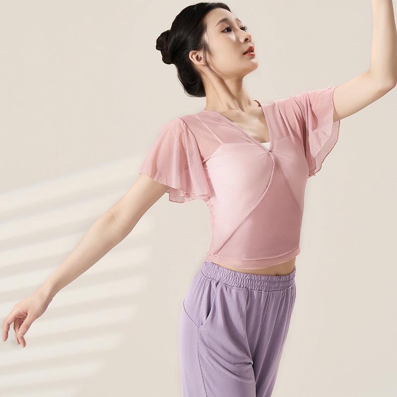 Женский современный танцевальный костюм, летящий сетчатый топ с короткими рукавами для выступлений Small розовый/фиолетовый
Женский современный танцевальный костюм, летящий сетчатый топ с короткими рукавами для выступлений Small розовый/фиолетовый