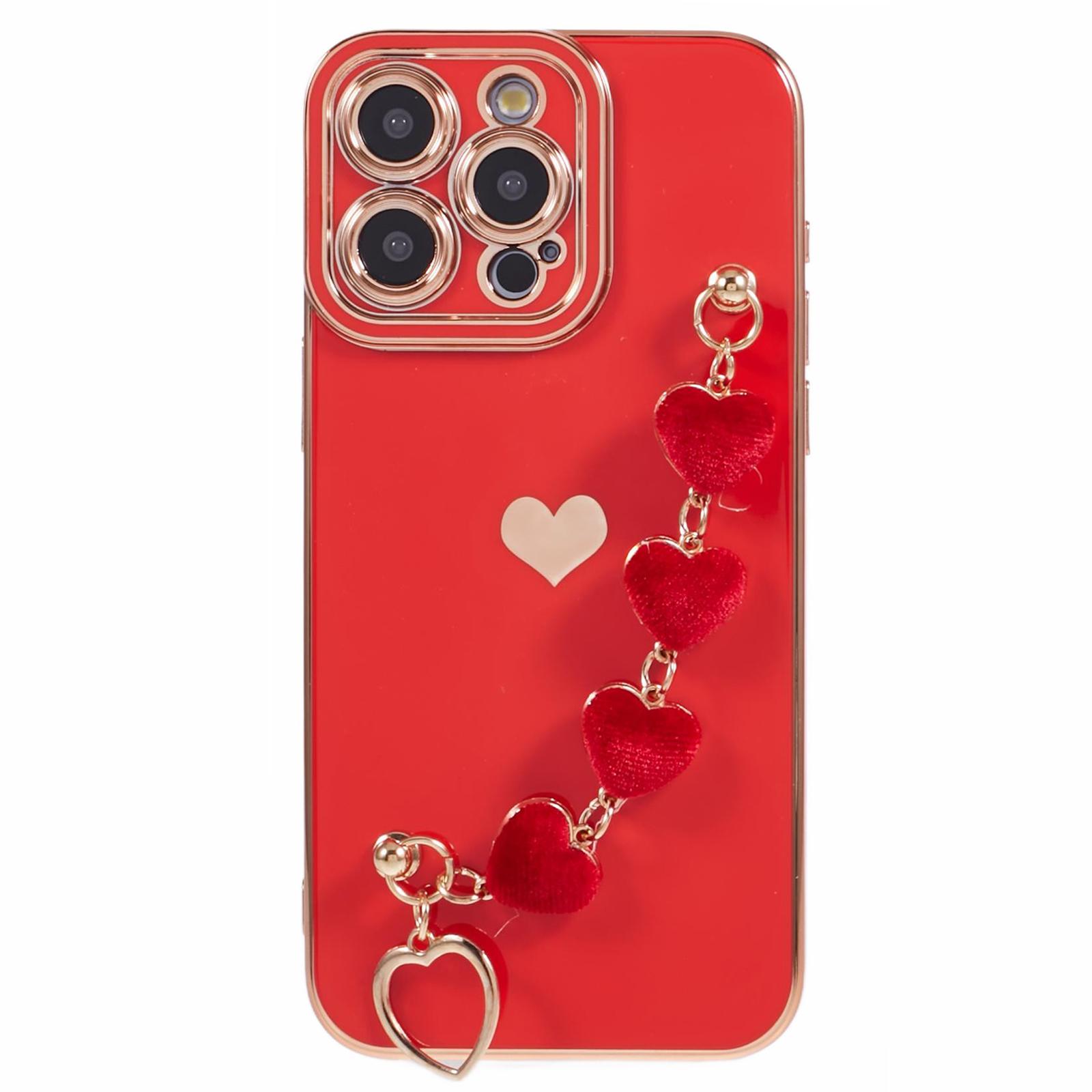 For iPhone 12 Pro Max TPU Case with Heart Hand Strap Electroplating Phone Cover Red
For iPhone 12 Pro Max TPU Case with Heart Hand Strap Electroplating Phone Cover Red