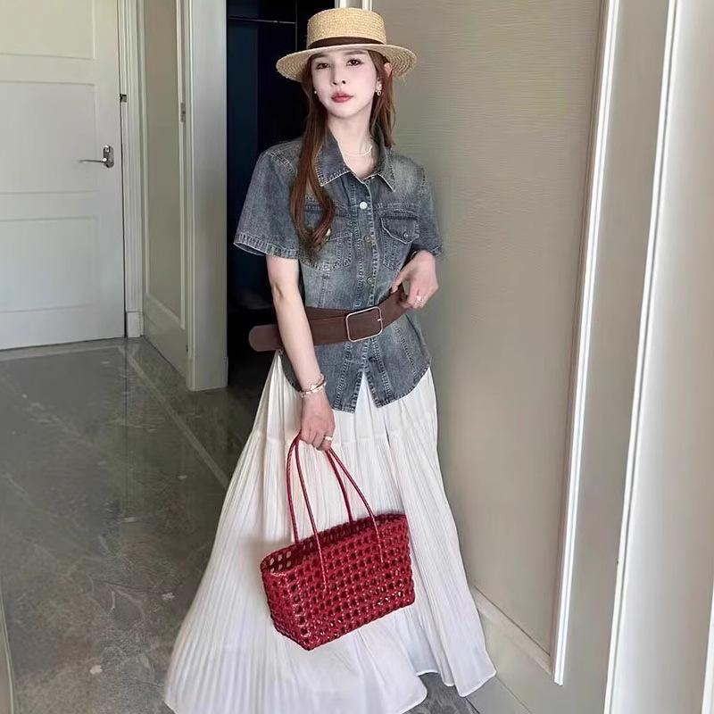 Korean Style High Waist Pleated Midi Skirt - Summer Casual Over-the-Knee for Mature Women Medium
Korean Style High Waist Pleated Midi Skirt - Summer Casual Over-the-Knee for Mature Women Medium