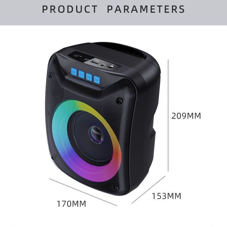 Переносной беспроводной Bluetooth-динамик с басовым стереодинамиком, сабвуфером, дискотечным светом, светодиодной вспышкой, FM-радио, беспроводной динамик для улицы 170*153*209mm чёрный
Переносной беспроводной Bluetooth-динамик с басовым стереодинамиком, сабвуфером, дискотечным светом, светодиодной вспышкой, FM-радио, беспроводной динамик для улицы 170*153*209mm чёрный