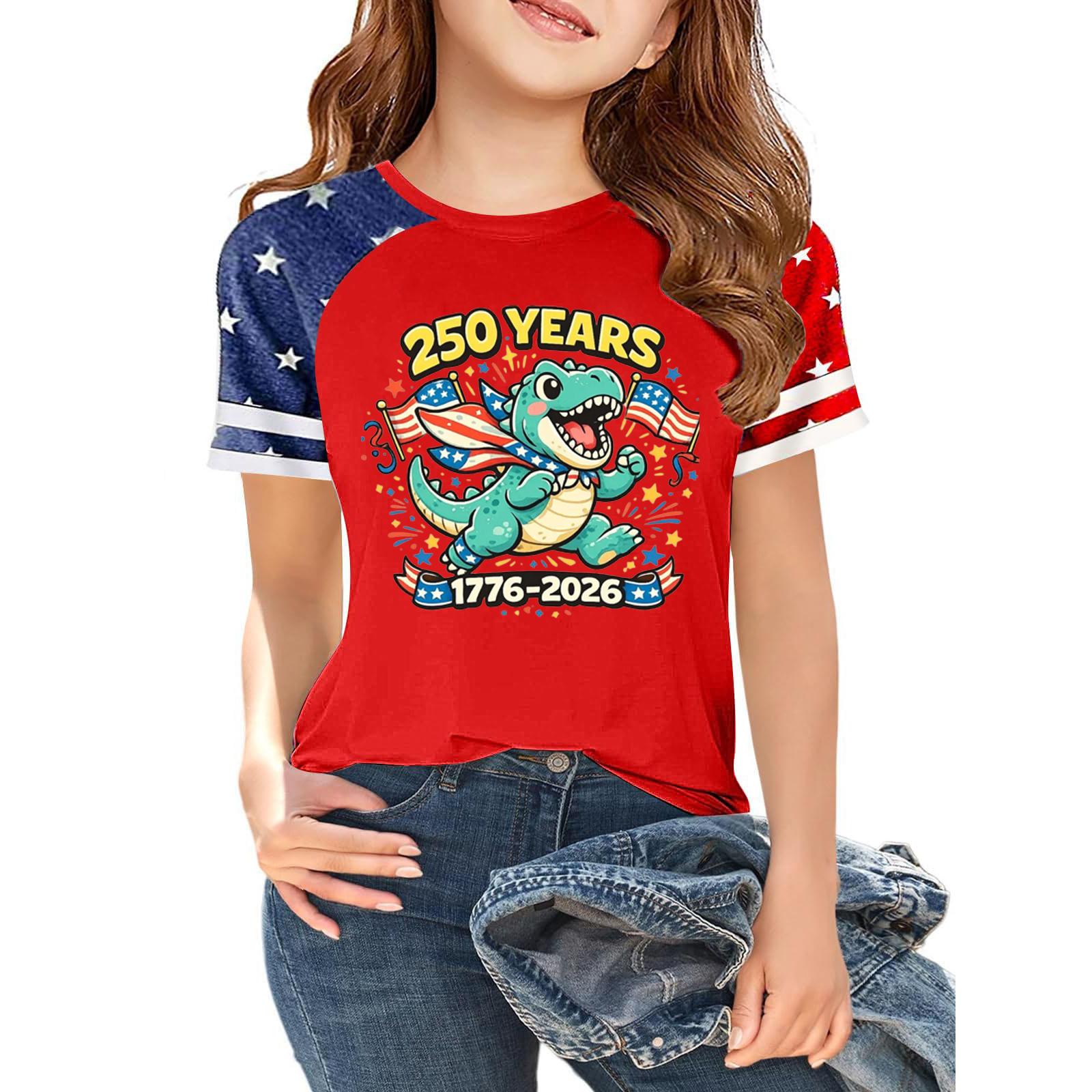 Kids Independence Day Graphic T-Shirt 250 Years Celebration 1776-2026 Short Sleeve Crew Neck Casual Tee with Patriotic Print 140
Kids Independence Day Graphic T-Shirt 250 Years Celebration 1776-2026 Short Sleeve Crew Neck Casual Tee with Patriotic Print 140